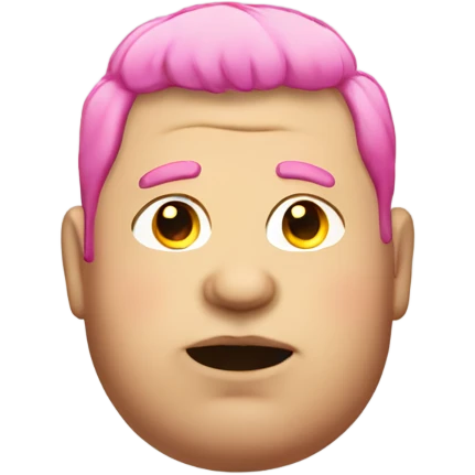 fat man with pink hair emoji