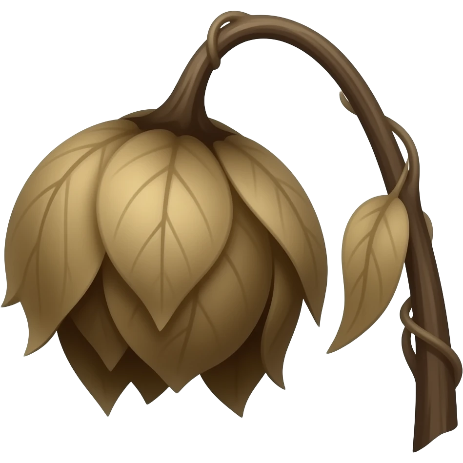 Wilted dead dark brown plant with leaves emoji