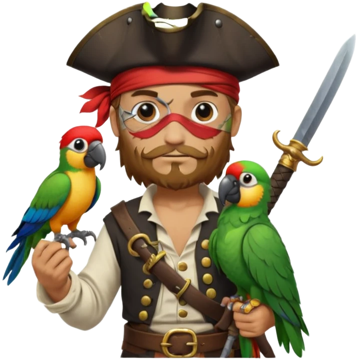 pirate and parrot emoji