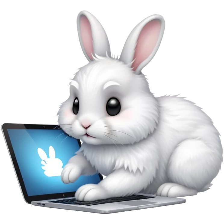 rabbit working on laptop emoji