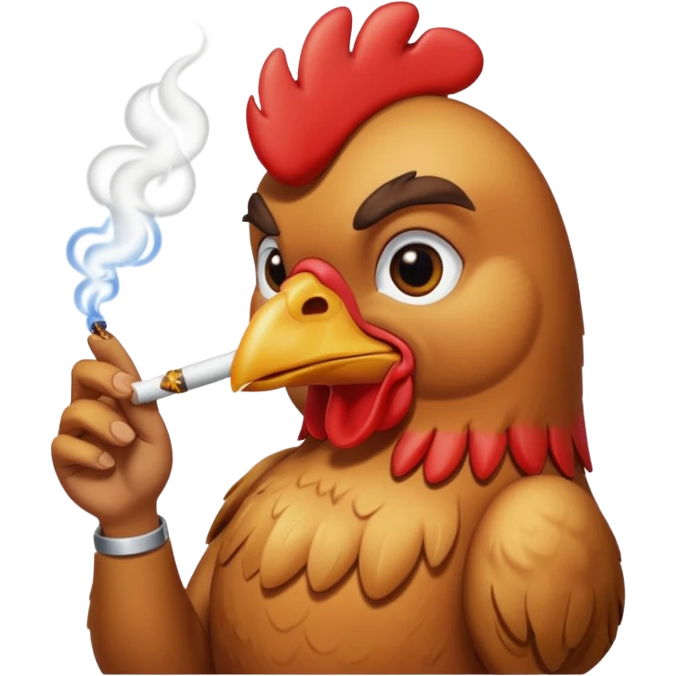 chicken smoking a blunt emoji
