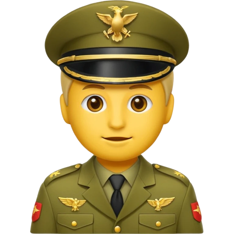 Eine salutierenden Emoji (Hautfarbe: gelb ) in Armee Klamotten männlich salutierend emoji