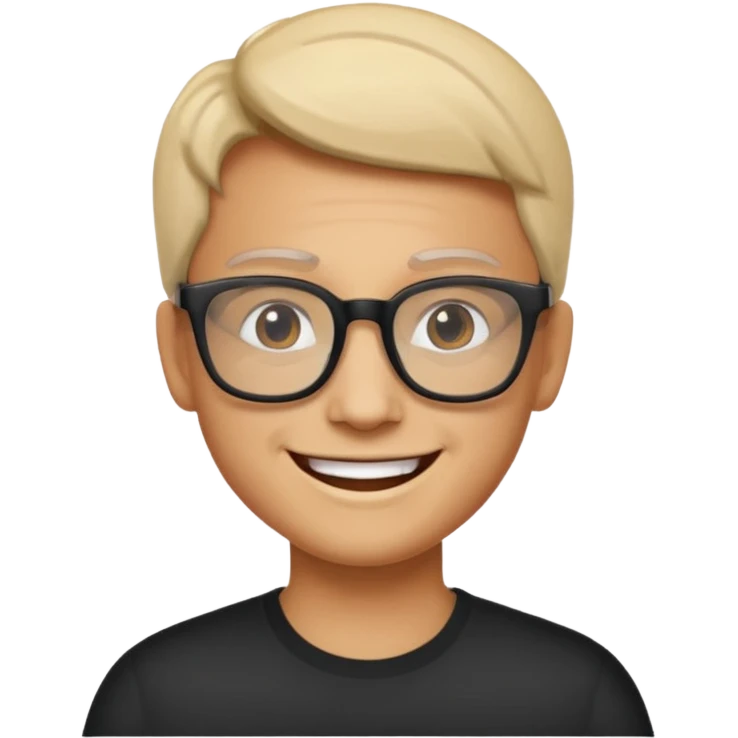 Squarer glasses and he should smile emoji