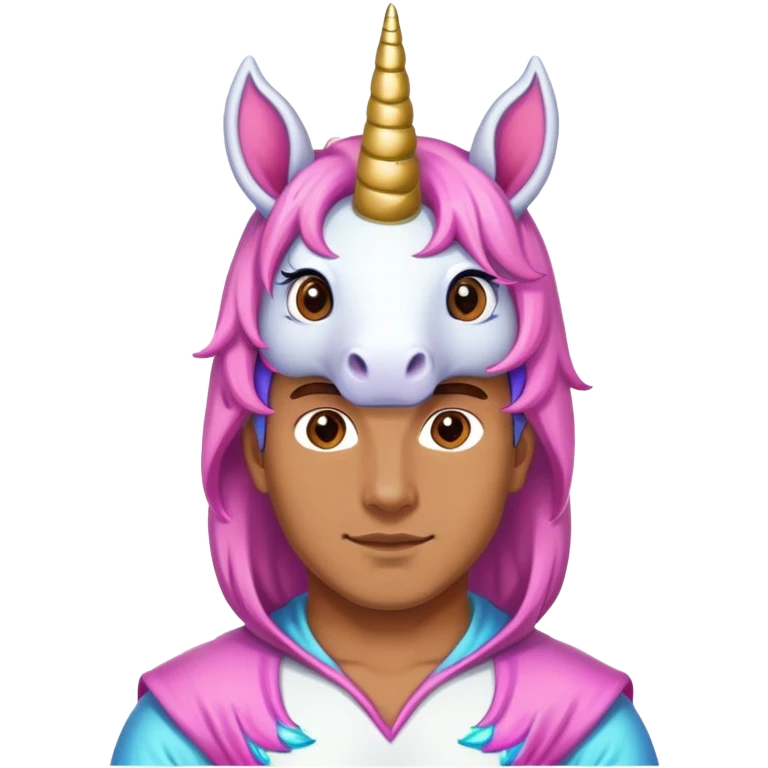 A man with a unicorn costume emoji