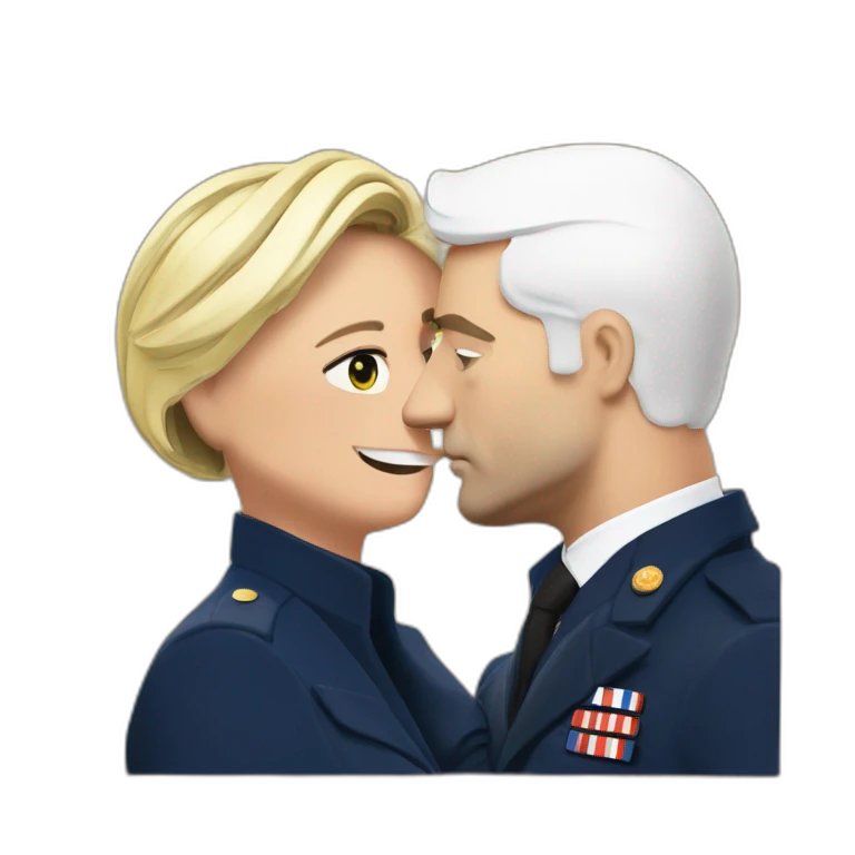 Marine Le Pen embrasse Macron emoji