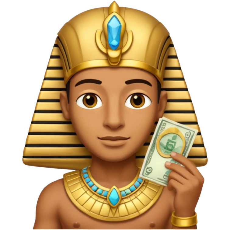 rich pharaon with money emoji