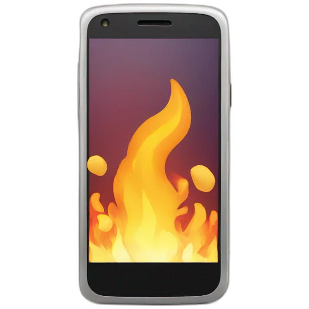 Smartphone in fire emoji