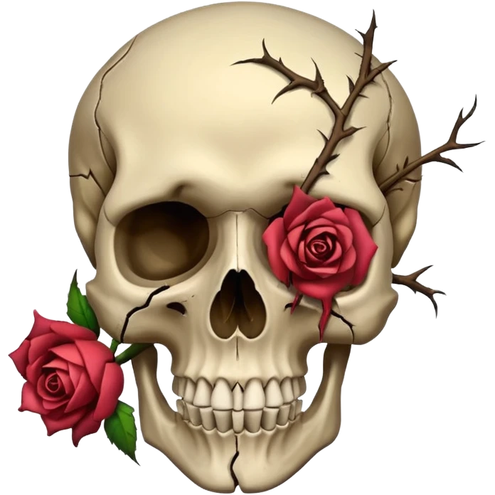 wilted rose emoji but with a skull as the rose emoji