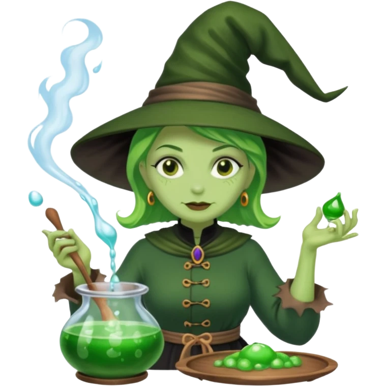 green witch cooking potion emoji