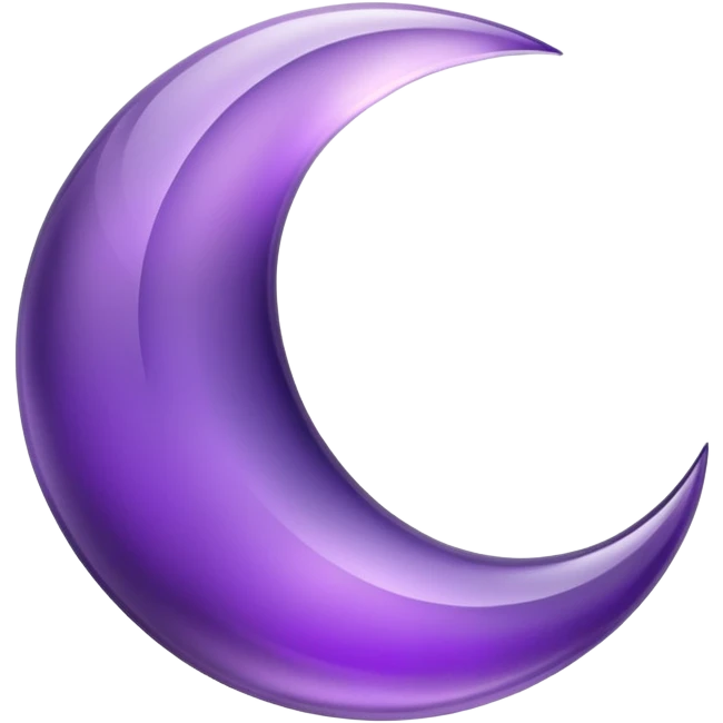 Crescent Moon shaped amethyst gem emoji