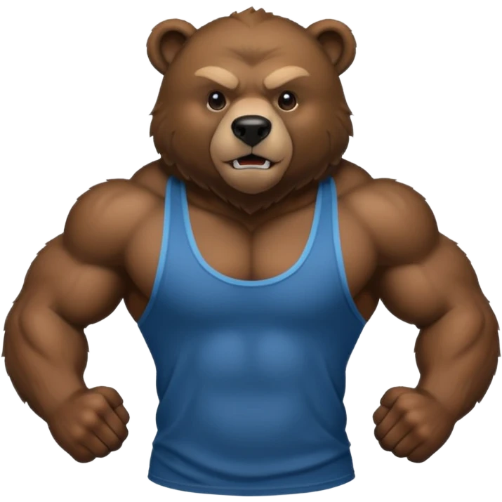 flexing black bear with tanktop emoji