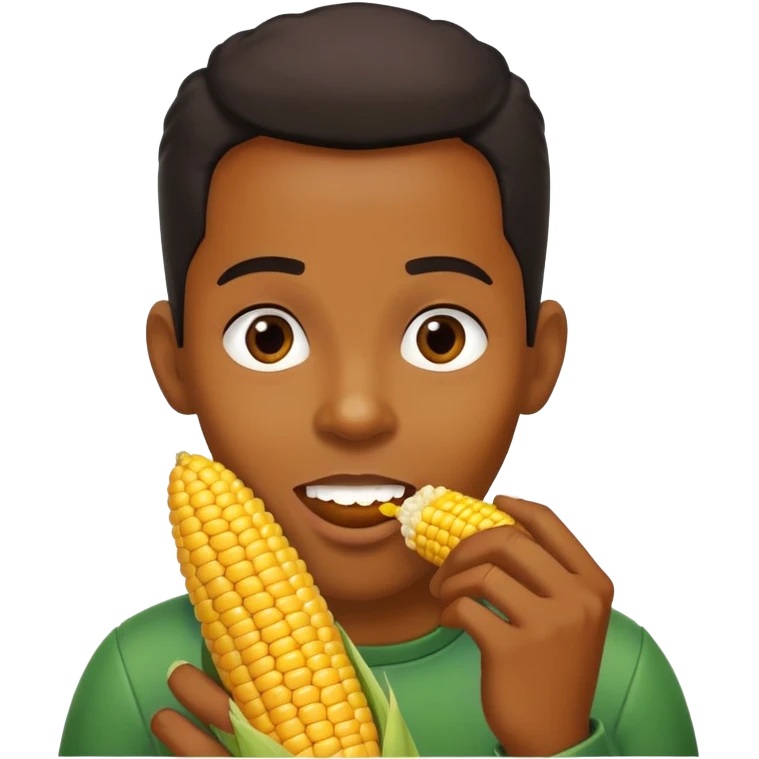irish black person eating corn emoji