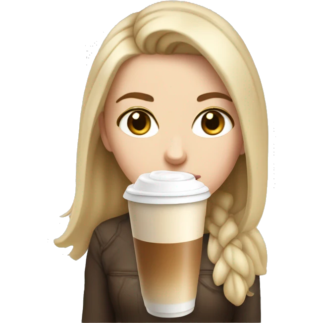 white girl who desperately needs iced latte emoji