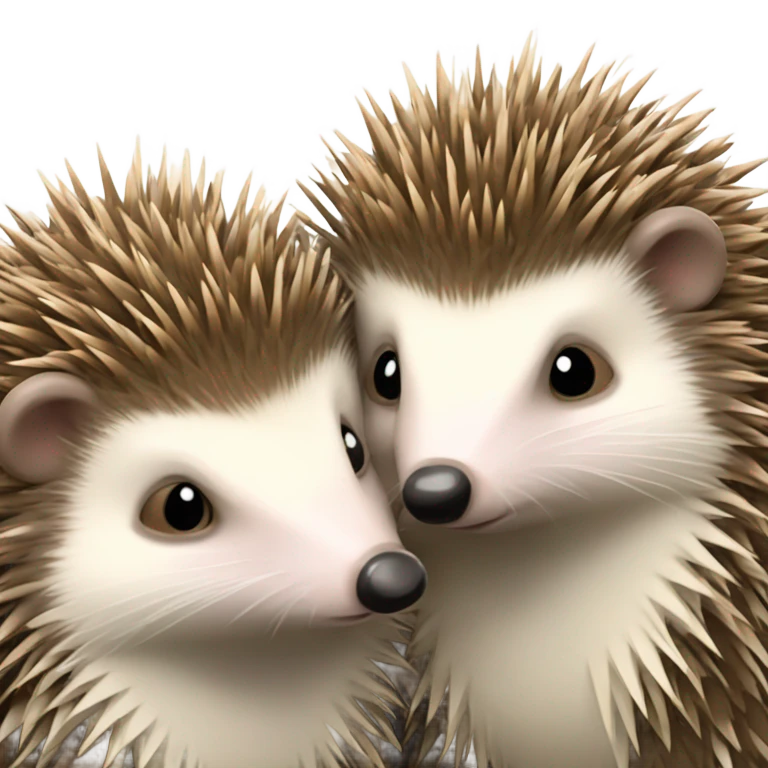 two hedgehogs in love emoji