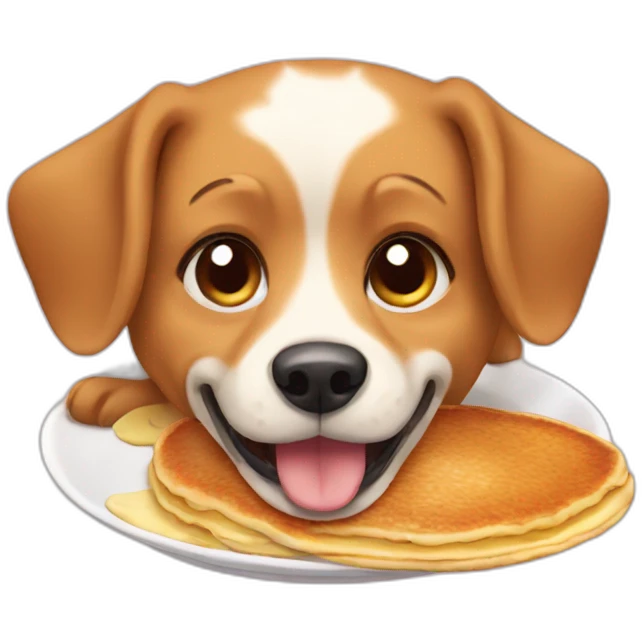 Dog eating pancake emoji