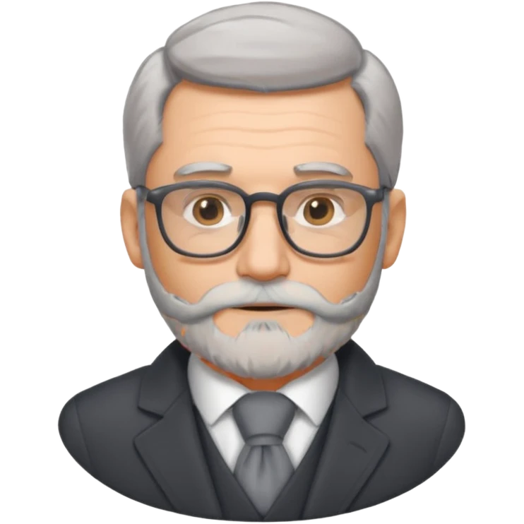 gray scarf male  beard hair with suit glasses emoji