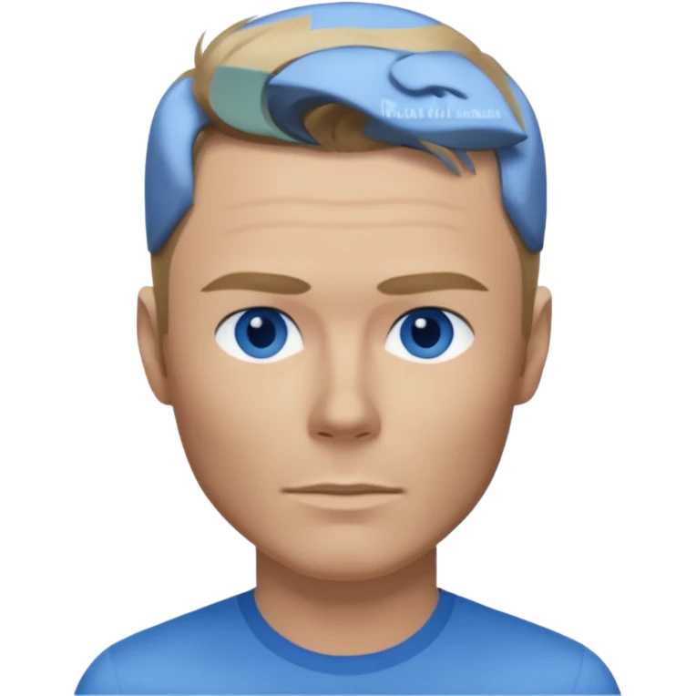 Ronan Keating with blue eyes, dark blonde hair, blue shirt emoji