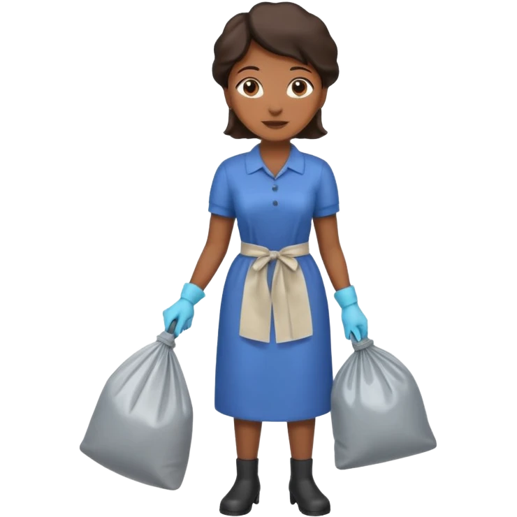 full body housekeeper taking out the trash emoji