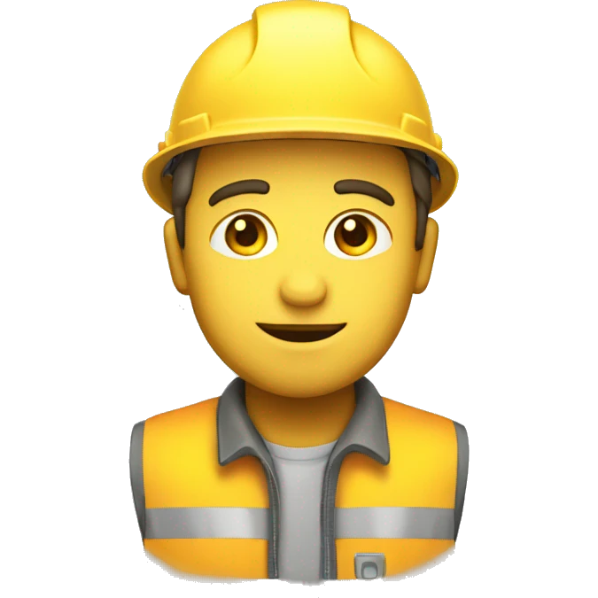 A braver man, white skin, with a construction hat yellow emoji