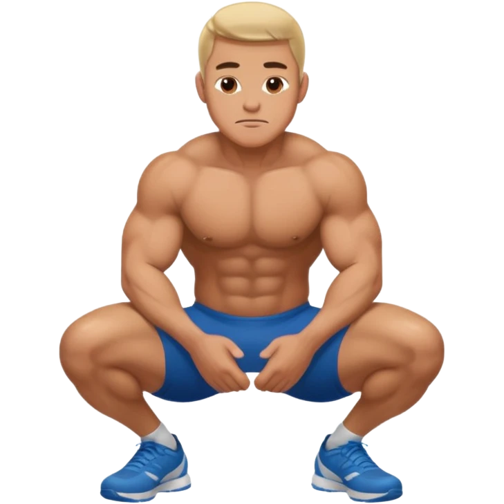 A man squatting with his hands on his knees emoji