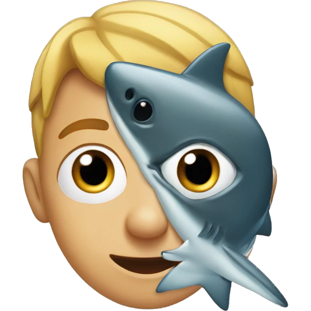 Curious eyes with shark emoji