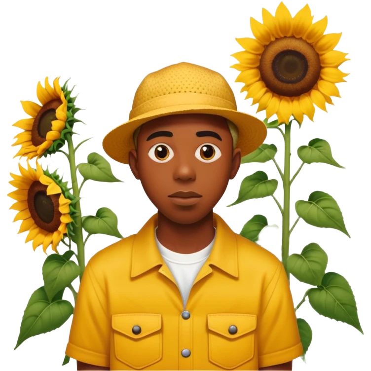 Tyler the creator with 3 sunflower  emoji