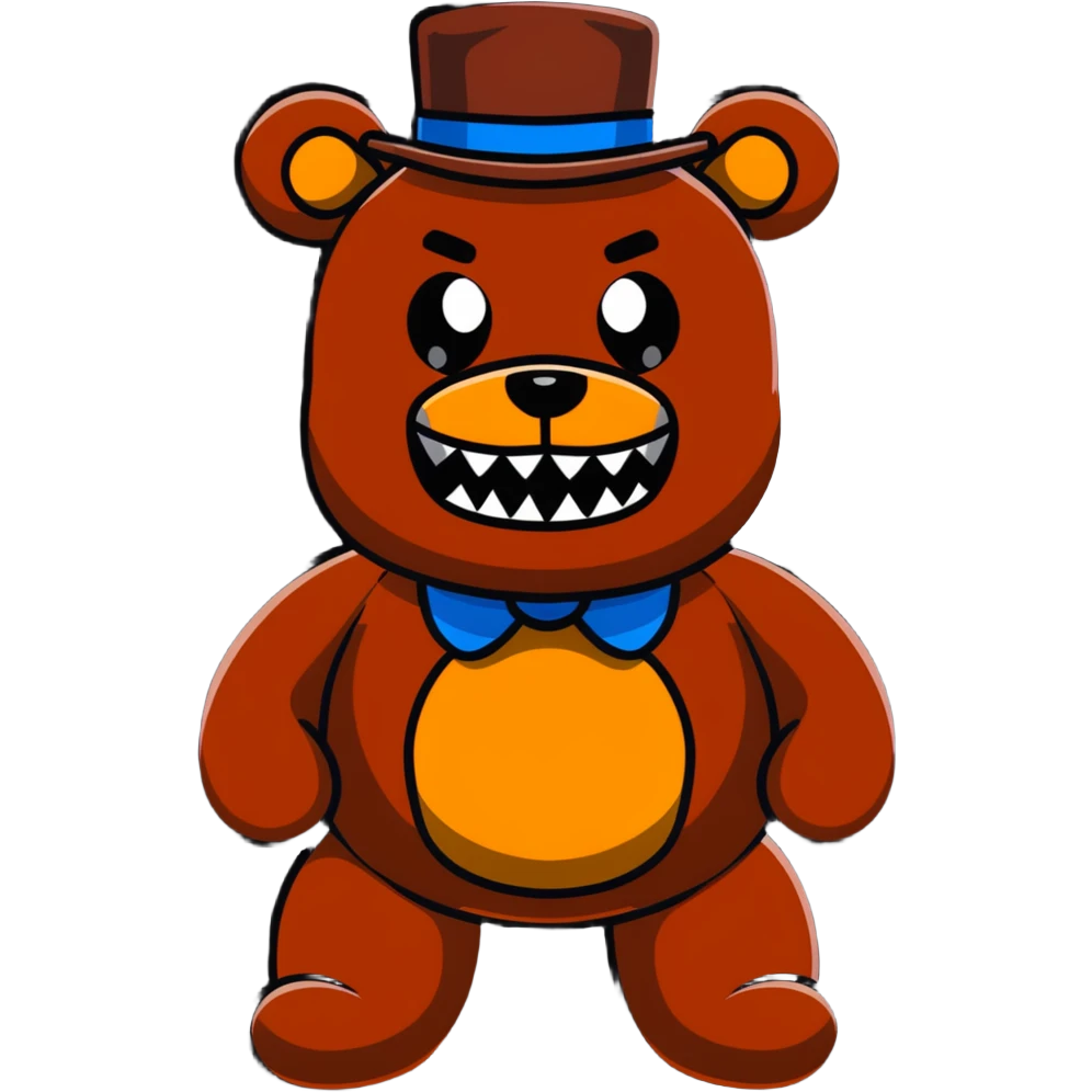 Scary Freddy Fazbear with glowing eyes from Five Nights at Freddy's emoji
