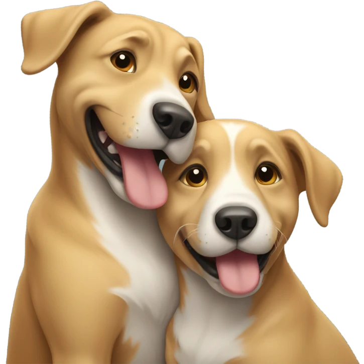 A dog hugging a dog  emoji