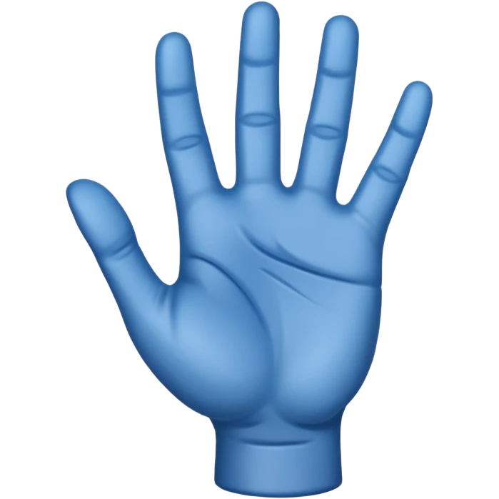 a blue hand emoji