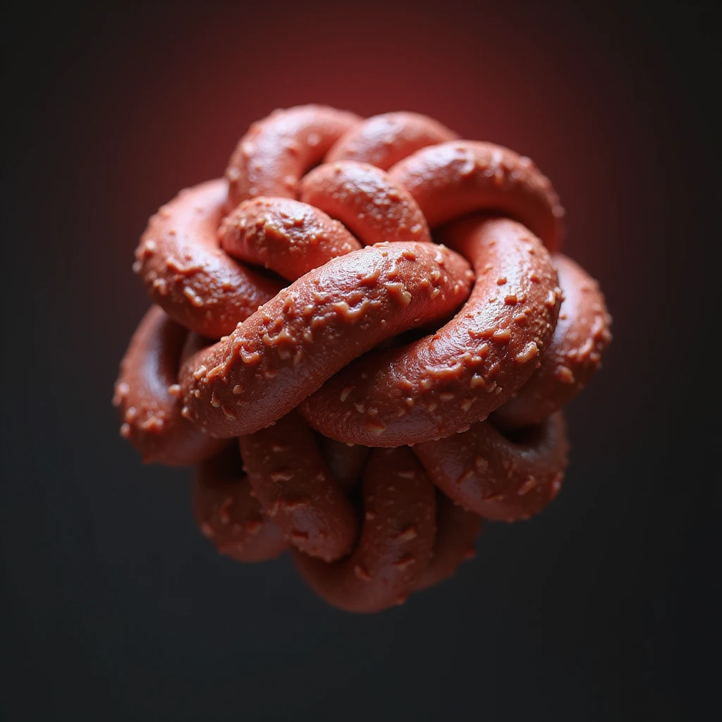 muscular knot highlighted with red halo, isolated on white background, realistic details, soft shading emoji