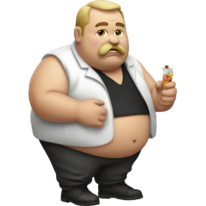 Fat man with a cigarette  emoji