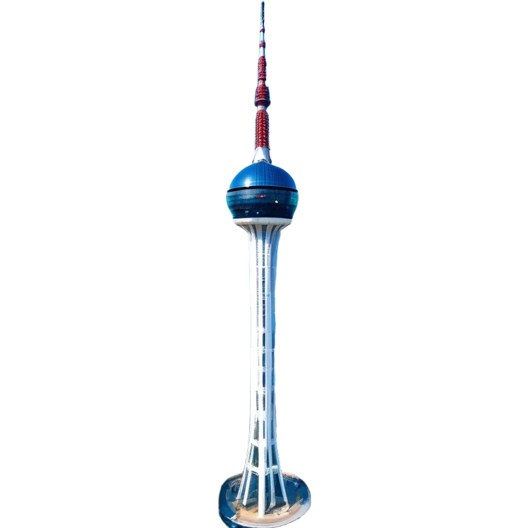 ​Cinematic Realistic N Seoul Tower, depicted in brilliant daylight as a slender, single-column tower rising from a modern cityscape, crowned by a sleek cylindrical observation deck offering panoramic views over Seoul, with crisp glass and steel surfaces reflecting clear blue skies and subtle architectural details that capture its futuristic elegance, emoji