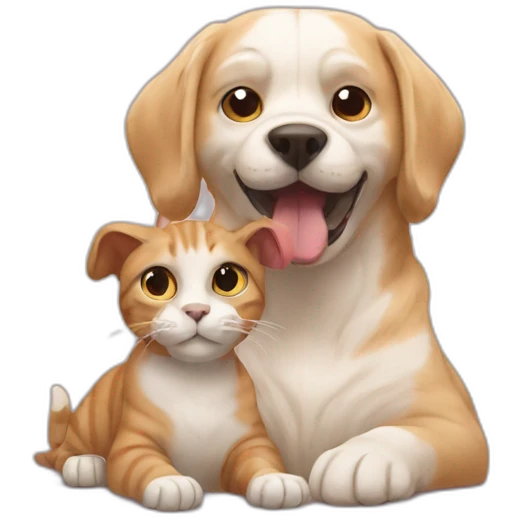 Cat with a dog emoji