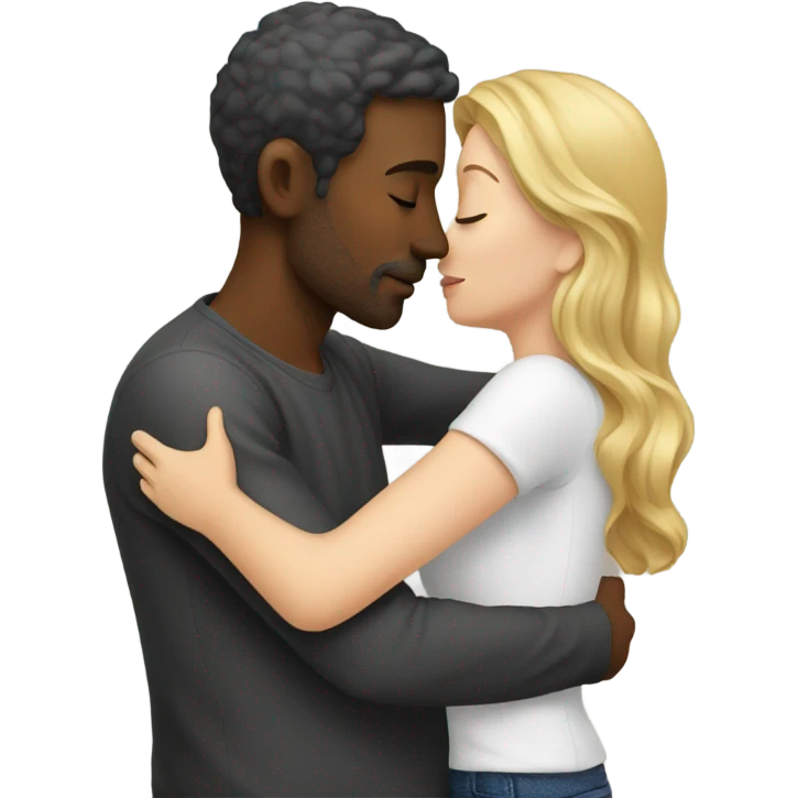 White Man kissing woman emoji