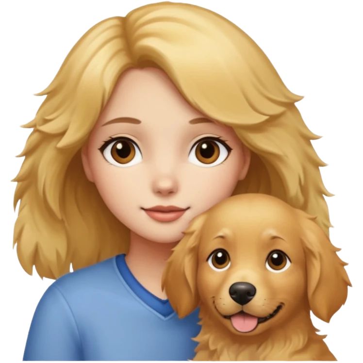 Girl with golden retriever  emoji