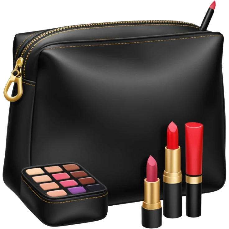 Makeup bag with makeup inside it emoji