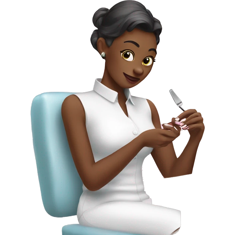Getting a Manicure with French tips emoji