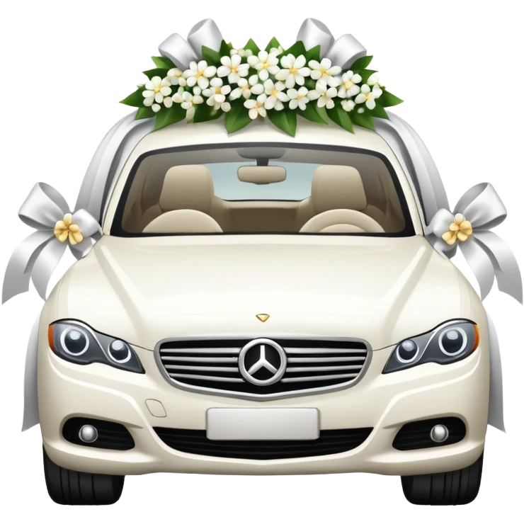 Luxury car with wedding decorations, on the side emoji