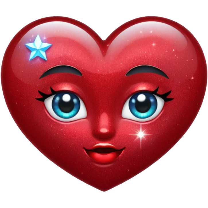 red glitter art emoji