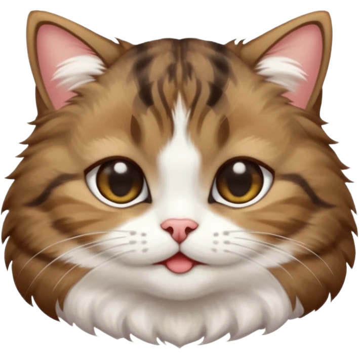 dark brown tabby and white small cat in funny positions upside down with eyes closed emoji