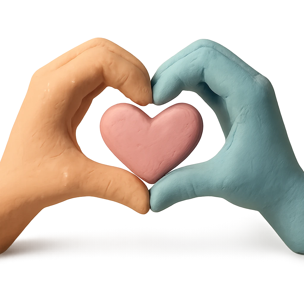 two hands forming a heart, pastel colors emoji