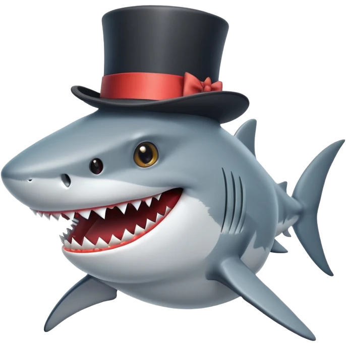 Shark with a top hat emoji
