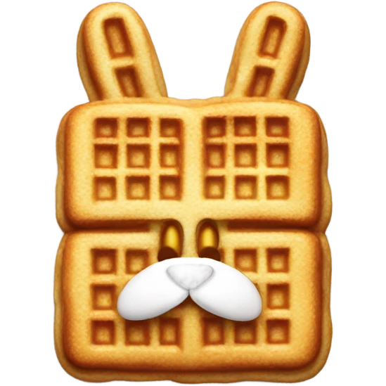 Waffles with rabbit shape emoji