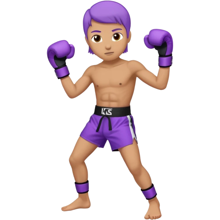 a white person with a purple gear kickboxing emoji