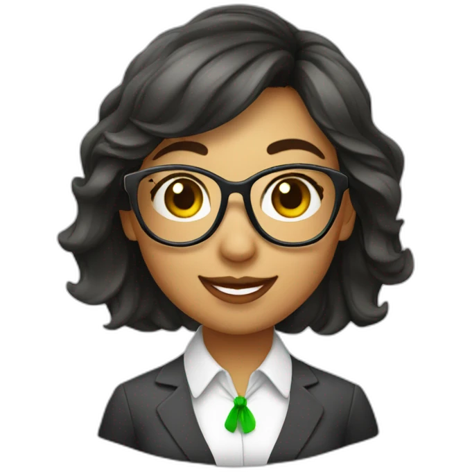 girl teacher whith glasses drinks mojito emoji