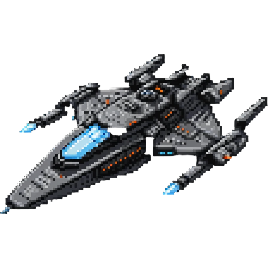 futuristic space cruiser with sleek design and glowing engines emoji