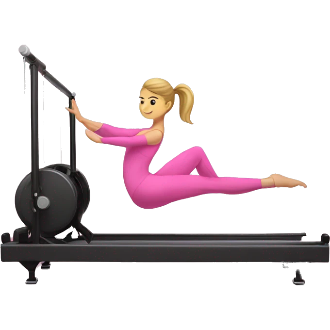 pilates girl in pink pilates asia reformer  emoji