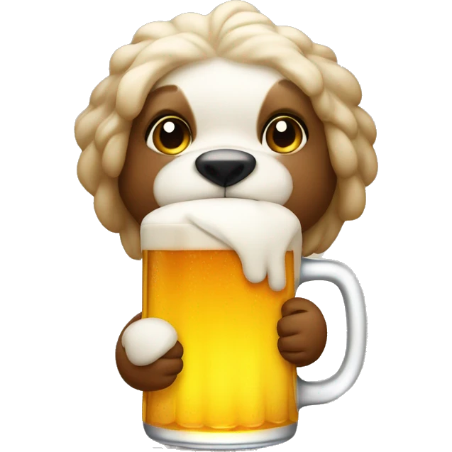 Cute big with a beer emoji