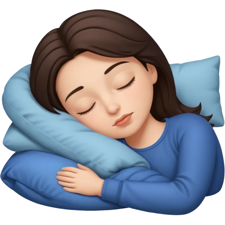 Brunette girl sleeping emoji