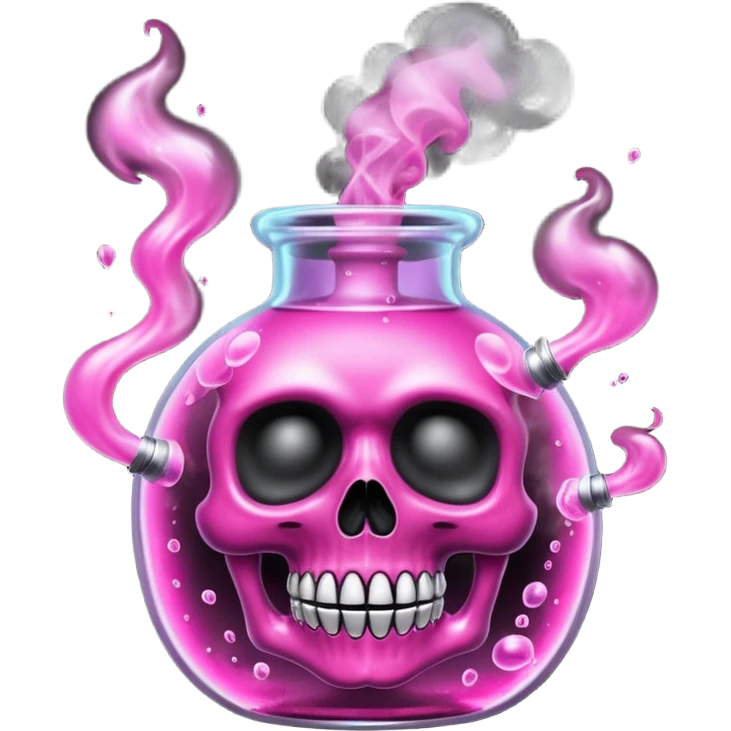 glitter toxic pink potion with dead symbol
 emoji